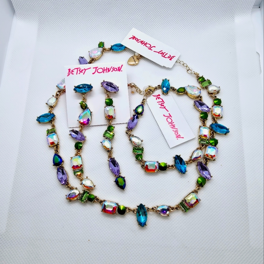 Betsey Johnson Fully Set Colorful Gemstone
